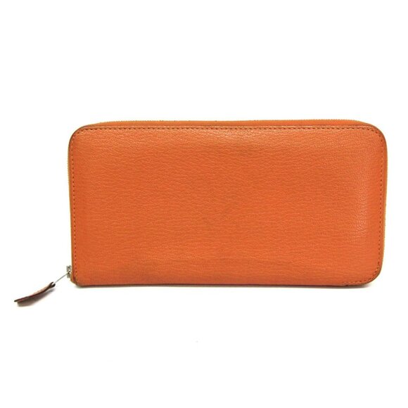 HERMES Orange Leather Wallet - Picture 1 of 16